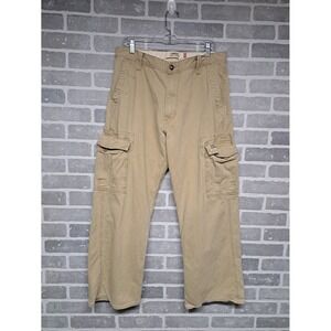 Levis Vintage Cargo Pants Mens Tan Khaki Loose Straight Workwear Utility 34X30